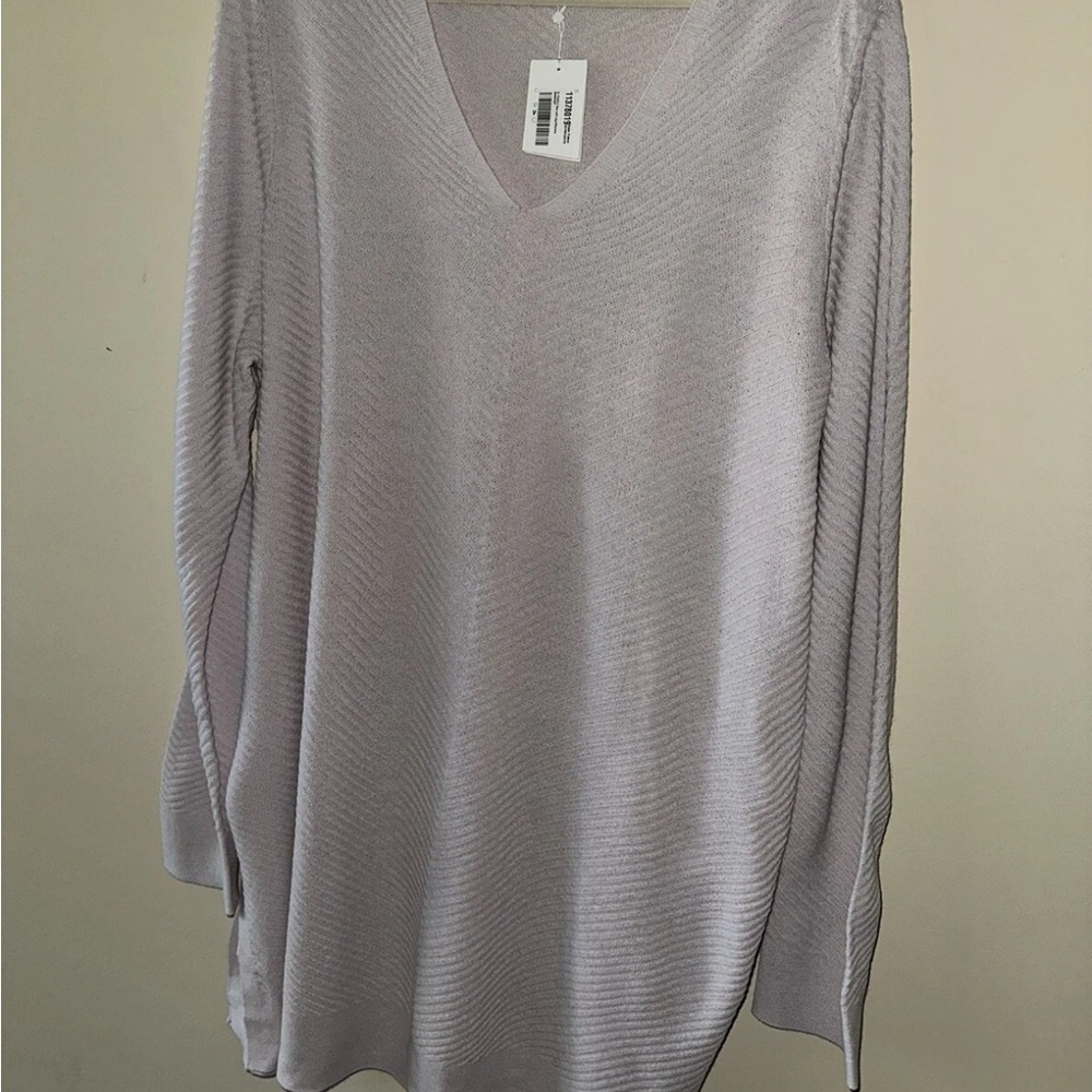 XL NWT Eileen Fisher Beige Ceramic V-Neck Sweater